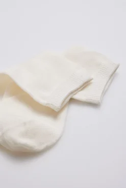 Calcetines perlé infantil marfil