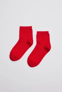 Calcetines perlé infantil rojo