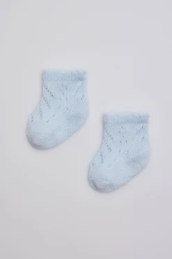 Calcetines perlé recién nacido celeste