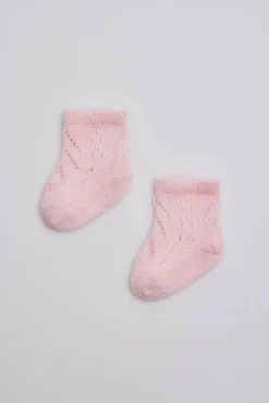 Calcetines perlé recién nacido rosa