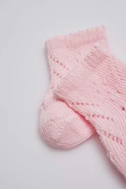 Calcetines perlé recién nacido rosa