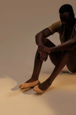 Calcetines pinkies invisibles algodón beige