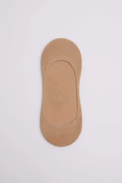 Calcetines pinkies invisibles algodón beige