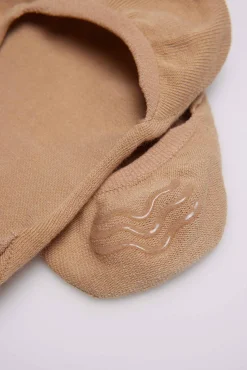 Calcetines pinkies invisibles algodón beige