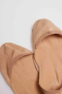 Calcetines pinky abiertos invisibles bambú beige