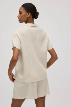 Camisa manga corta con lino