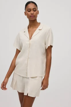 Camisa manga corta con lino