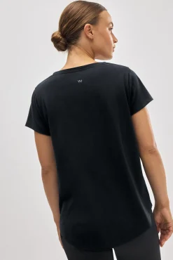 Camiseta algodón básica estilo deportivo negro
