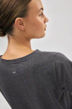 Camiseta algodón básica estilo deportivo marengo