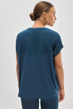 Camiseta deportiva manga corta azul