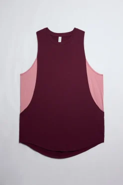 Camiseta deportiva sin mangas burdeos