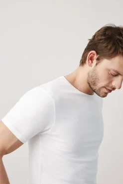 Camiseta interior manga corta algodón blanco