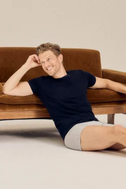 Camiseta interior manga corta algodón negro