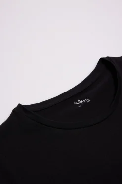 Camiseta interior manga corta algodón negro