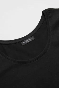 Camiseta interior manga corta algodón negro