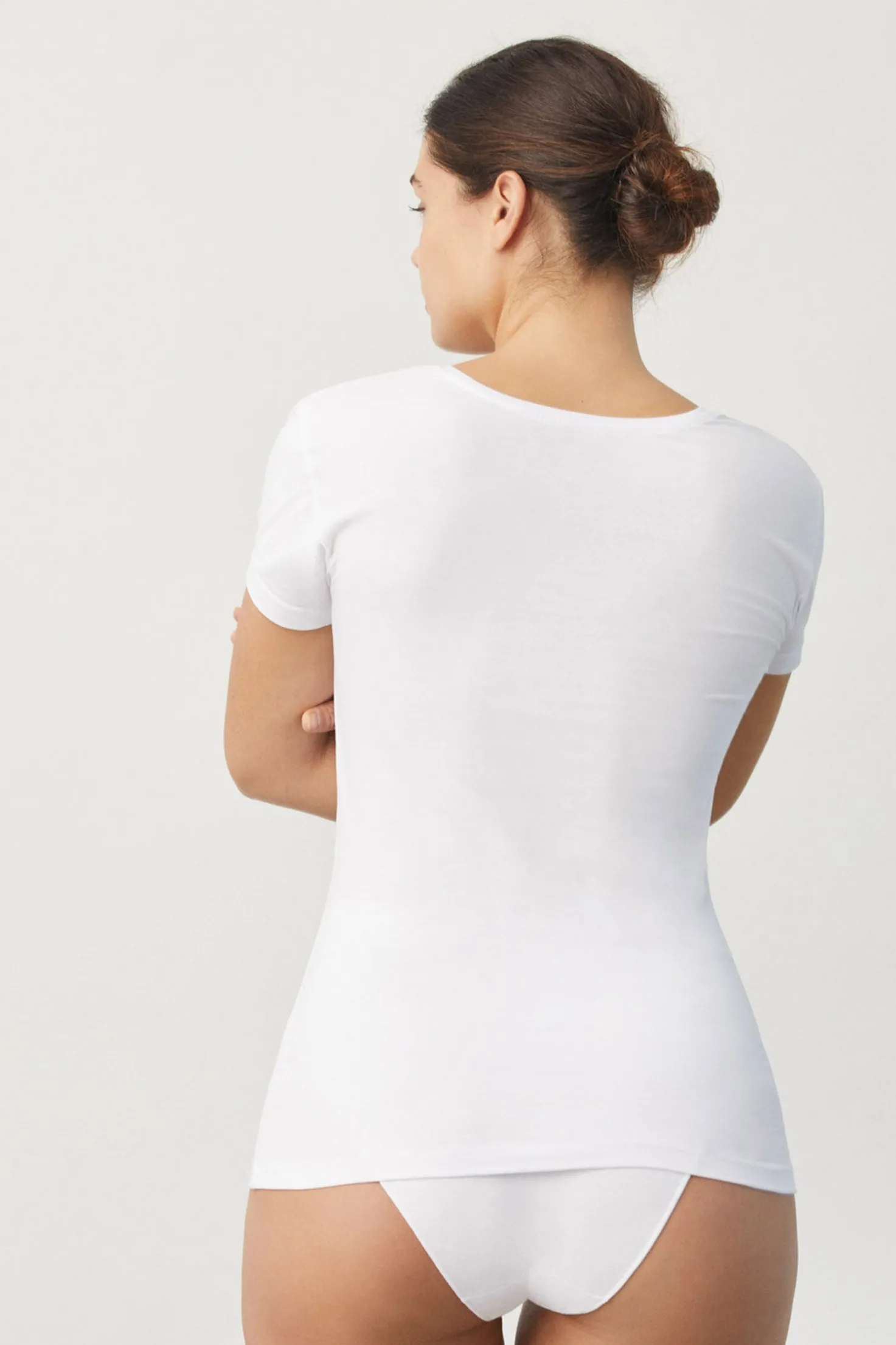 Camiseta interior manga corta algodón blanco