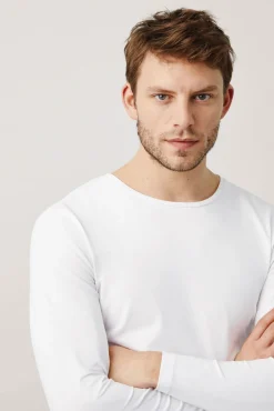 Camiseta interior manga larga algodón blanco