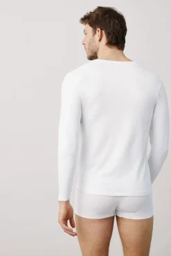 Camiseta interior manga larga algodón blanco