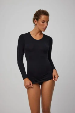 Camiseta interior manga larga negro