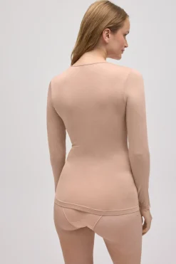 Camiseta interior manga larga bambú nude