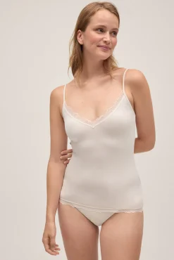 Camiseta interior tirantes bambú marfil