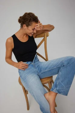 Camiseta interior tirante ancho algodón negro