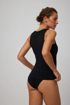 Camiseta interior tirante ancho algodón negro