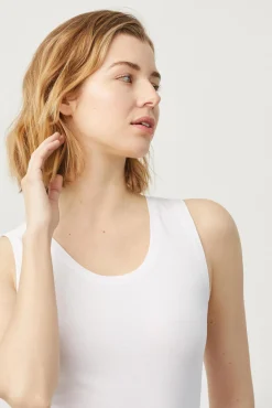 Camiseta interior tirante ancho algodón blanco