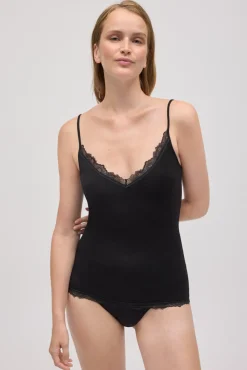 Camiseta interior tirantes bambú negro