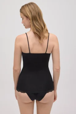 Camiseta interior tirantes bambú negro