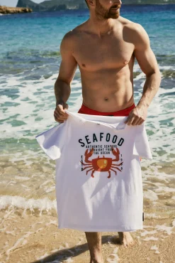 Camiseta manga corta estampada Seafood