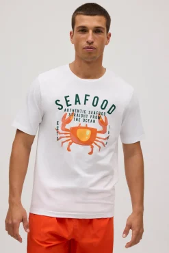 Camiseta manga corta estampada Seafood