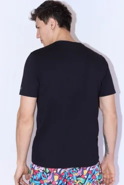 Camiseta manga corta estampado street art sockarrats negro