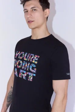 Camiseta manga corta estampado street art sockarrats negro