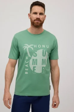 Camiseta manga corta estampada Summer verde