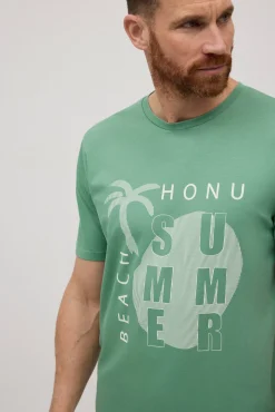 Camiseta manga corta estampada Summer verde