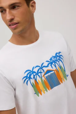 Camiseta manga corta estampada tablas surf