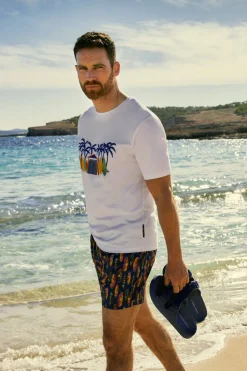 Camiseta manga corta estampada tablas surf