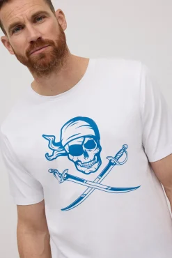 Camiseta manga corta estampada calavera pirata