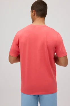 Camiseta manga corta estampada Summer coral