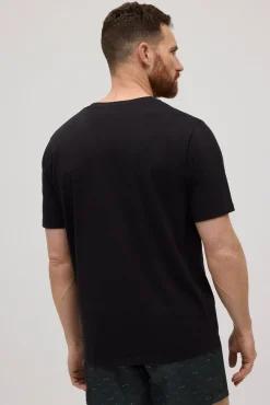 Camiseta manga corta estampada raspas negro