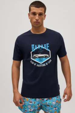 Camiseta manga corta estampada retro cars