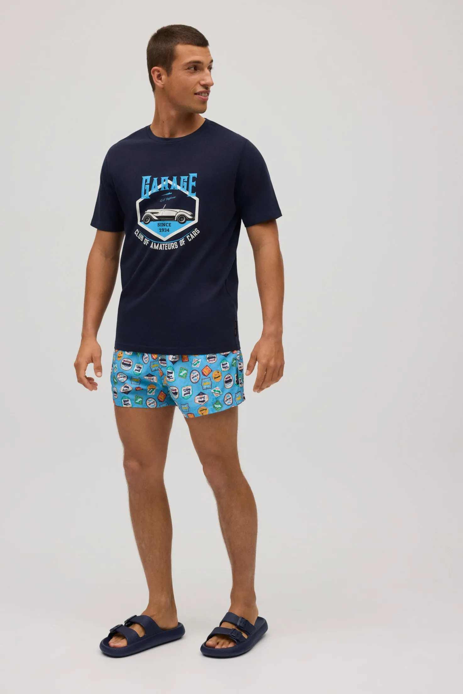 Camiseta manga corta estampada retro cars