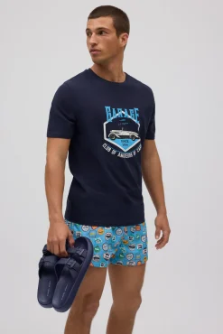 Camiseta manga corta estampada retro cars