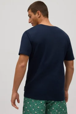 Camiseta manga corta estampada barco