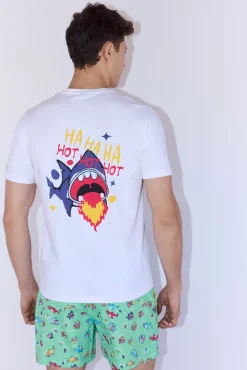 Camiseta manga corta estampado tiburón Sockarrats
