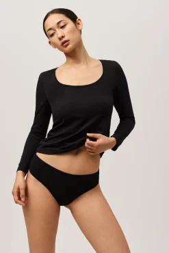 Camiseta manga larga algodón orgánico negra