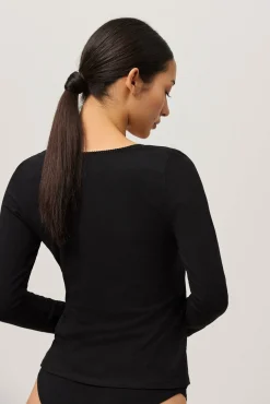 Camiseta manga larga algodón orgánico negra