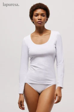 Camiseta manga larga algodón orgánico blanca