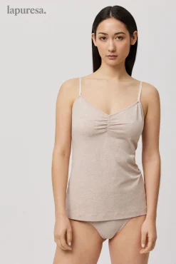 Camiseta tirantes algodón orgánico beige